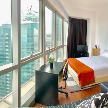 Raffles Place MRT - Big Queen Room with Wonderful Views .CBD/Downtown MRT