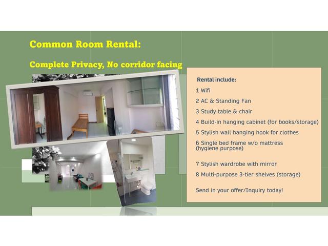 Common Room Rental- Bright & Clean, No corridor facing!!