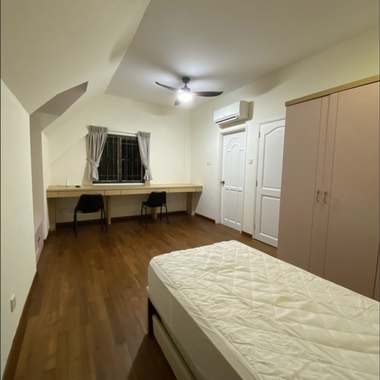 Very spacious master bedroom with attached private bathroom