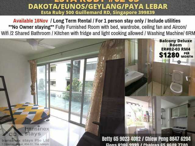 Common Room/FOR 1 PERSON STAY ONLY/Wifi/No owner staying/No Agent Fee/Cooking allowed/Paya Lebar MRT