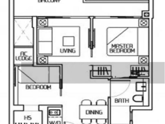 Great world MRT (TE15) 2 bedroom 1 bath Condo