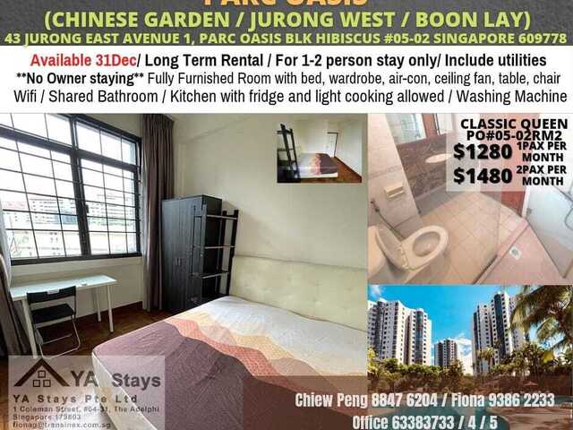 Parc Oasis - Single Room/No owner staying/No Agent Fee/Furnished