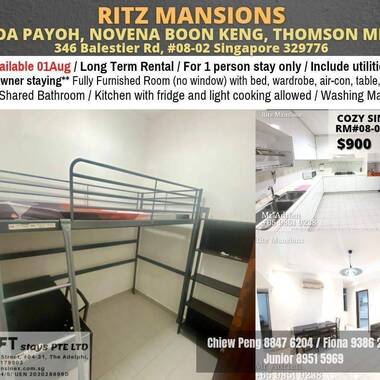 Room For Rent - RITZ MANSIONS