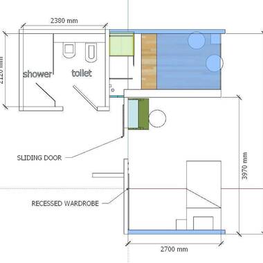 THE WOODS, common room for 1 pax (OWN BALCONY)