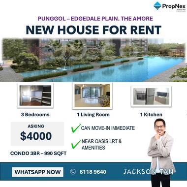 Rent 3-Bedder Condo at Punggol . Edgedale Plains.
