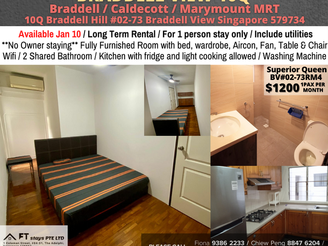 ROOM FOR RENT AT 10Q BRADDELL VIEW / COMMON ROOM/ 1PAX STAY/ Available Jan 10