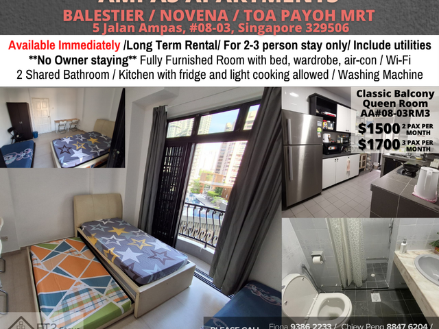 Available Immediately - Common Room/No Owner Staying/Near Toa Payoh, Novena MRT