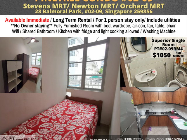 Room for rent / Near Newton, Near Orchard, Stevens MRT / Common room / 1pax stay / Available I