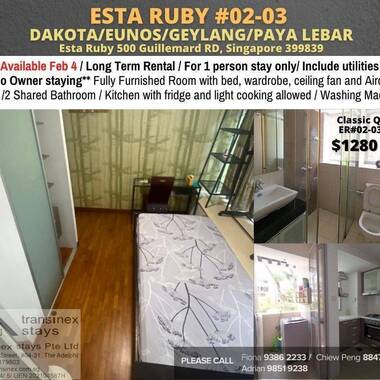 Available Feb 4 - Common Room/Include Utilities/Wifi/Aircon/No Agent Fee/Light Cooking Allowed/Wash