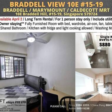 Room for rent / Marymount, Caldecott MRT / Common room / 1pax stay / Available April 2