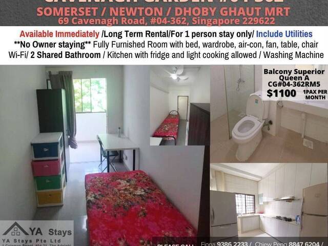 Room For Rent - Somerset, Newton,Dhoby Ghaut MRT/ Common room / 1 pax stay / Available IMMEDIATELY