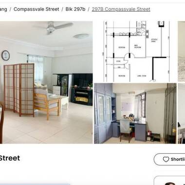 Blk 297B Compassvale St - $800 for 1 lady, corner & 1 min walk Compassvale LRT