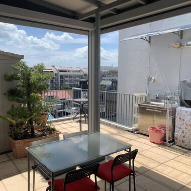 Sky Terrace with 2 bedrooms, rooftop pool and mini garden terrace near Kembangan MRT (EW green line)