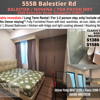 Room for rent / Novena, Toa Payoh / Common room / 1-2 pax stay / Available immediate
