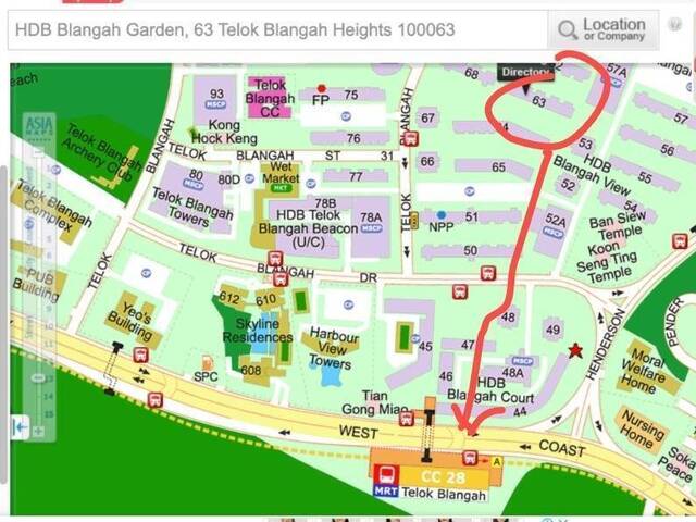 Master room @ Blk 64 Telok Blangah - $1200 for 1 lady (aircon wifi MRT)