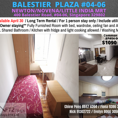 Available 30 April - Common Room/Include Utilities/Wifi/Aircon/No Agent Fee/Light Cooking Allowed/W