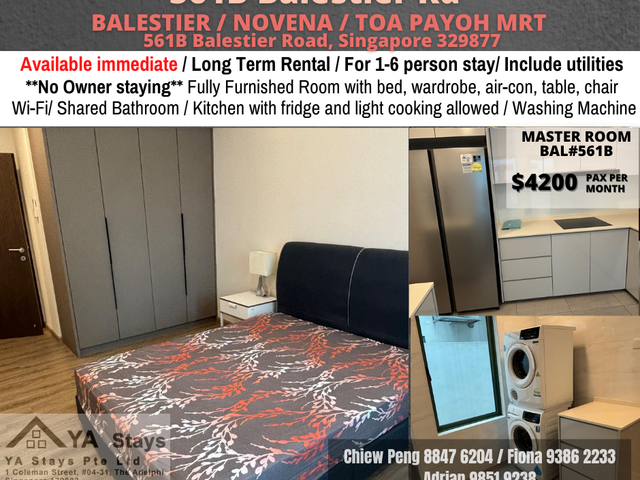 561B Balestier, Singapore 329877/BALESTIER / NOVENA / TOA PAYOH MRT/ 1-6 pax/Available Immediately