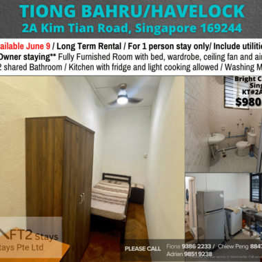 Available 9 June- Common Room/Include Utilities/Wifi/Aircon/No Agent Fee/Light Cooking Allowed/Wash