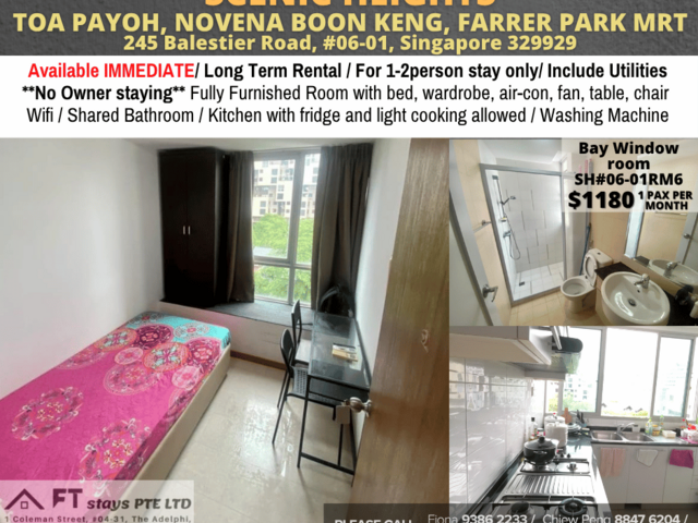 Scenic Heights/Near Novena MRT NS20/1-2 pax/Available 7 May