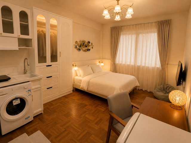 $1900 | No Agent Fees | Sunrise Haven Studio | Ensuite + Kitchenette + Washer/Dryer | Near MRT | Ga