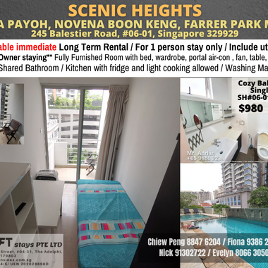 Room for rent / Balestier, Toa Payoh. / Common room / 1pax stay / Available Immediate