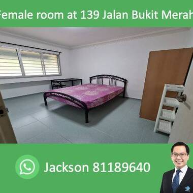 Female room at Blk 139 Jalan Bukit Merah