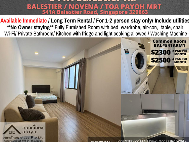 Room for rent / NOVENA / Master room / 2,3 pax stay / Available Immediately