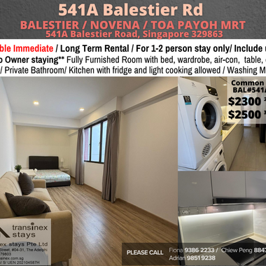 Room for rent / NOVENA / Master room / 2,3 pax stay / Available Immediately