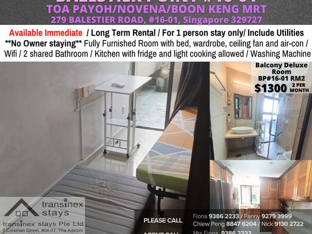 Room for rent / TOA PAYOH / Common room / 2 pax stay / Available immediate