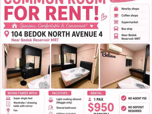 Room for rent @ Bedok North
