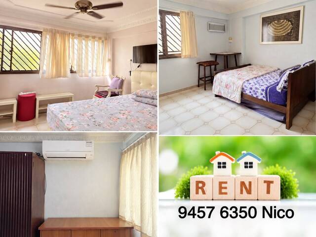 2 rooms at same unit @ Blk 171 Bedok South - $800 for 1 lady; $1200 for 2 ladies (aircon + wifi)