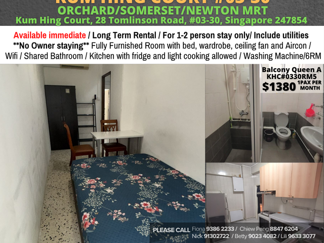 Room for rent / Orchard / Classic Room / 1 Pax Stay / Available Immediately