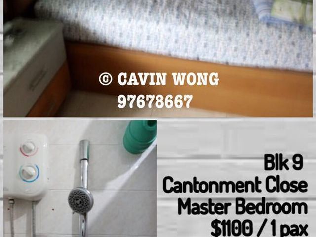 Blk 9 cantonment close Master bedroom Bed wifi airocn 1 pax $1000 2 pax $1100 Vieiwng whatapp Cavi