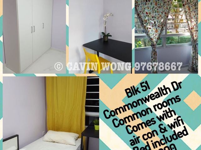 51 Commonwealth Drive Common room Bed wifi aircon 1 pax $800 Viewing whatapp Cavin 9767...